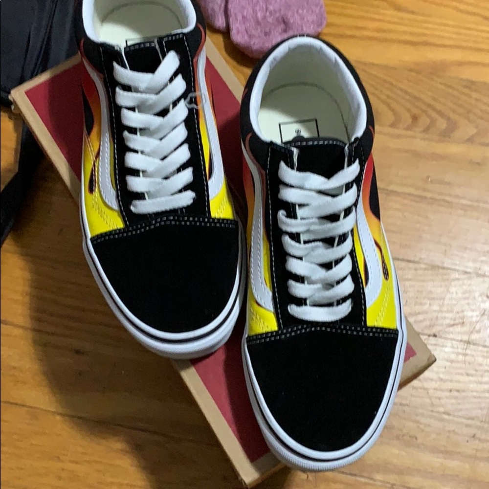 flame old skool vans